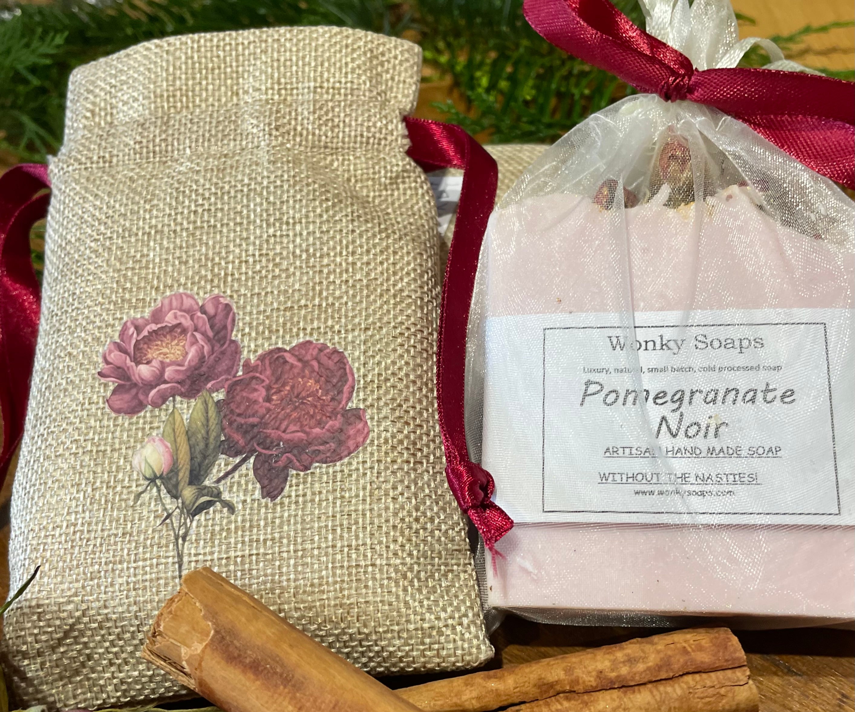 Linen Floral Soap Set