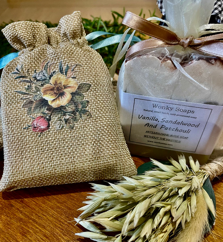 Linen Floral Soap Set