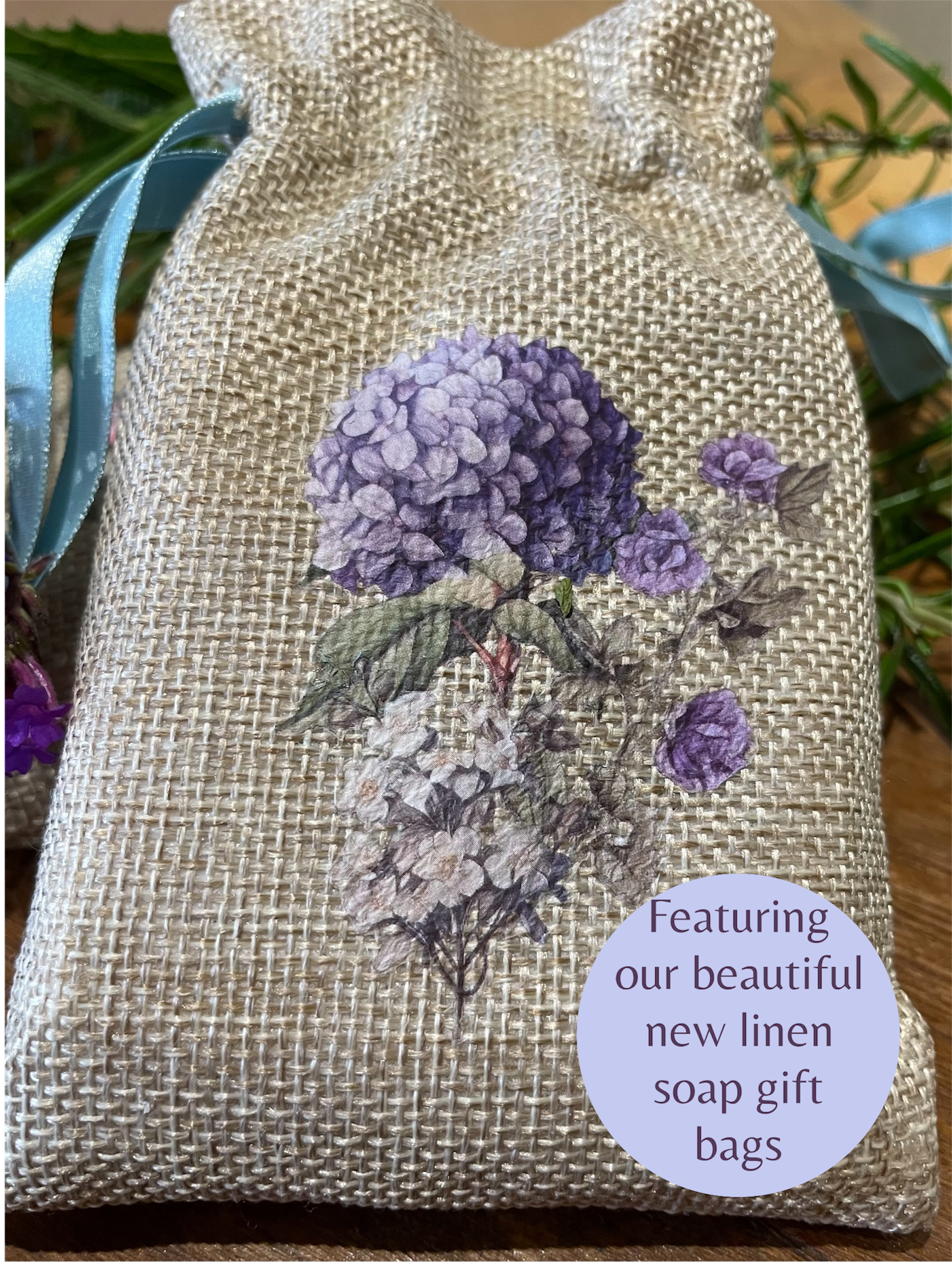 Linen Floral Soap Set