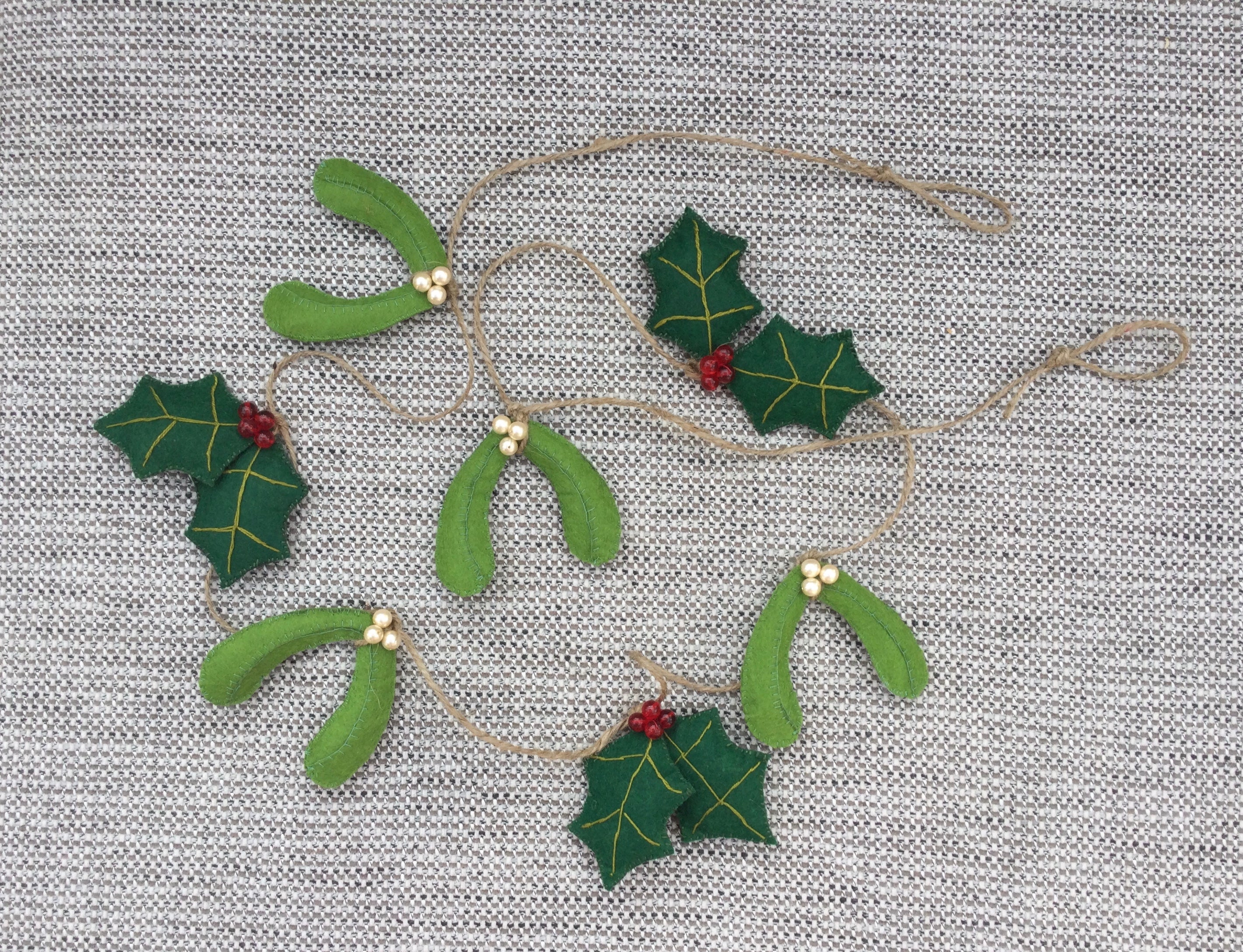 Holly and Mistletoe garland