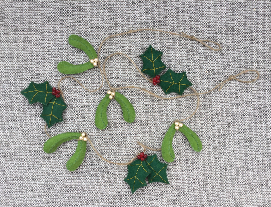 Holly and Mistletoe garland