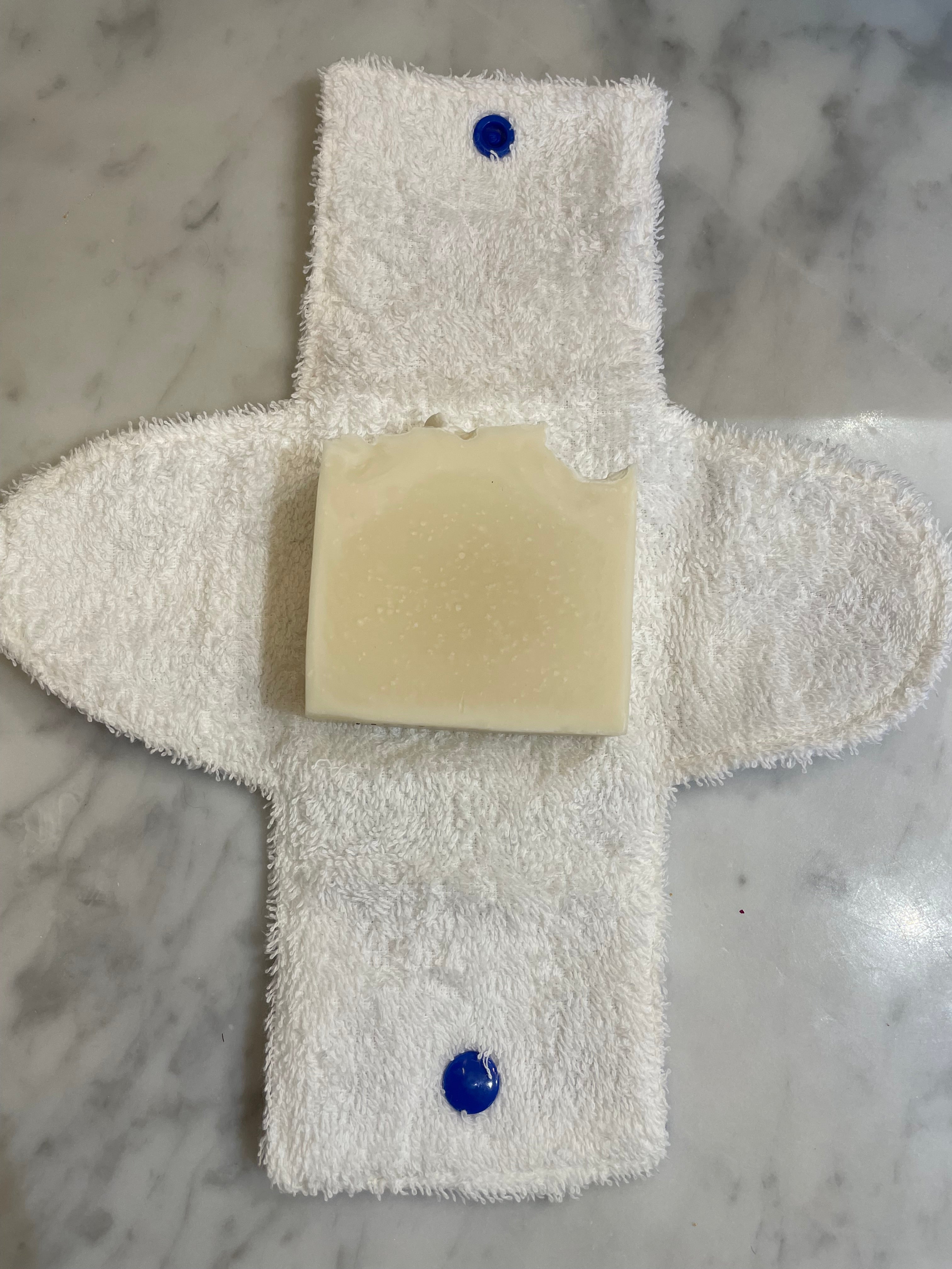 Cotton travel soap holder