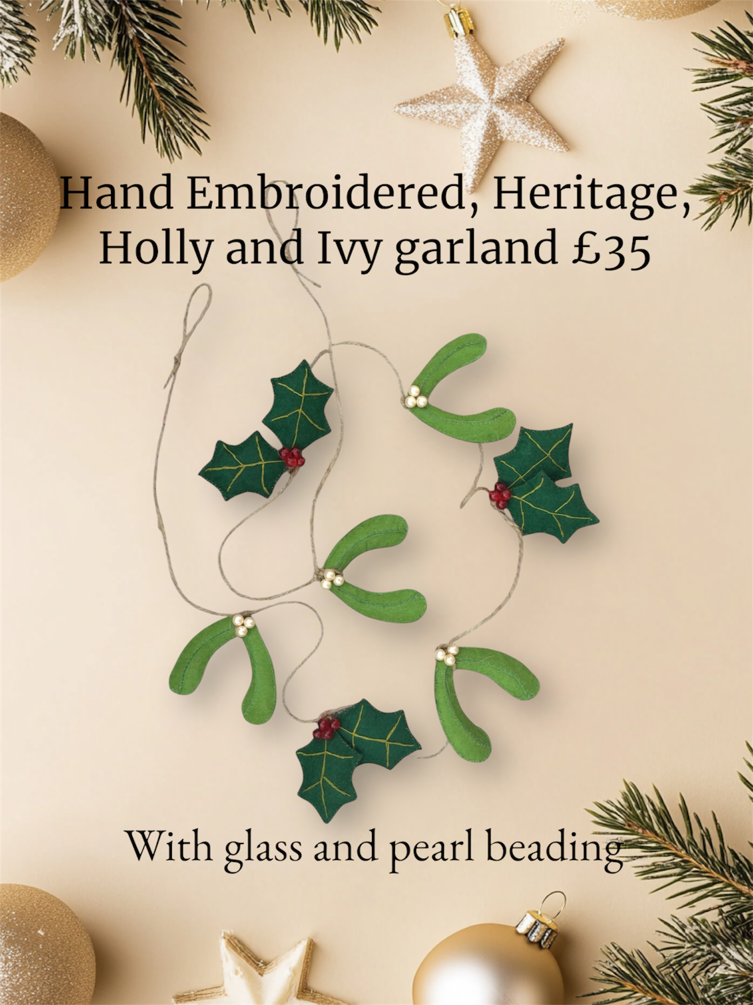 Holly and Mistletoe garland